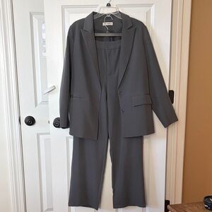 Gray Two-Piece Suit Set